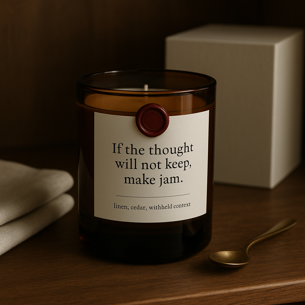 Jam label candle concept